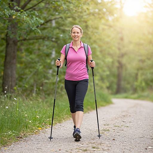 Nordic Walking Woman Outdoors