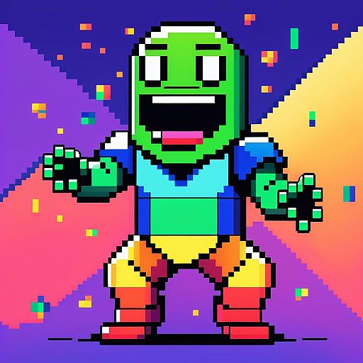 Colorful Stylized Wojak Meme Portrait