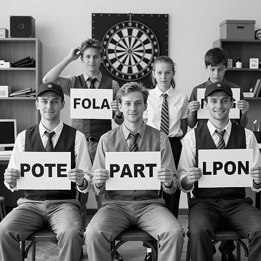 Vintage Group Portrait in Black and White