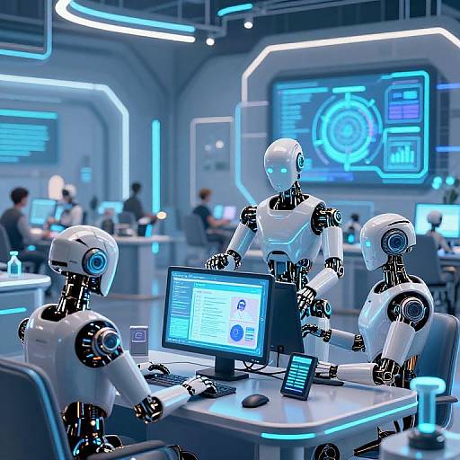 Neon AI Hub Collaborative Scene