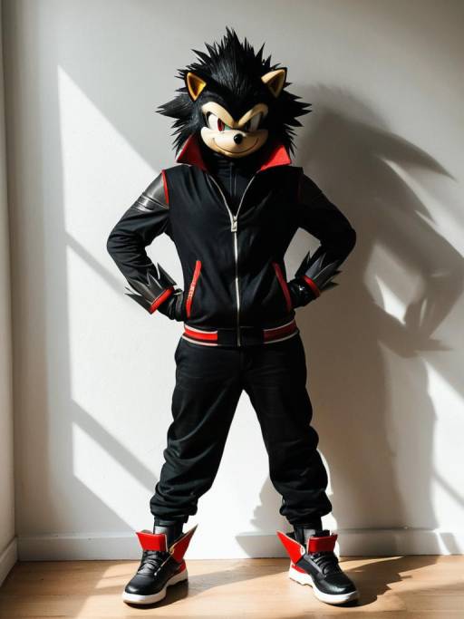 Man in Shadow the Hedgehog Cosplay Costume