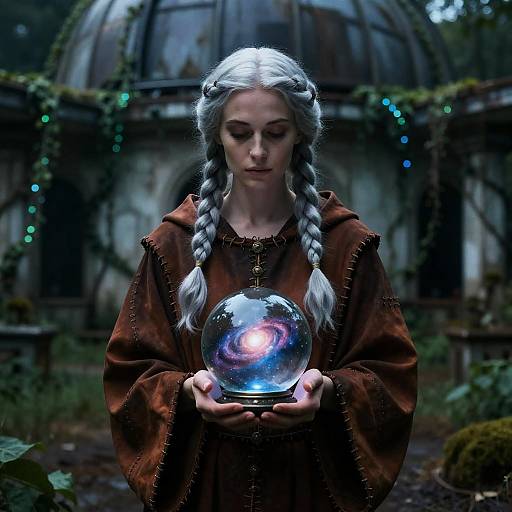 Ascetic Astronomer-Priestess in Overgrown Observatory