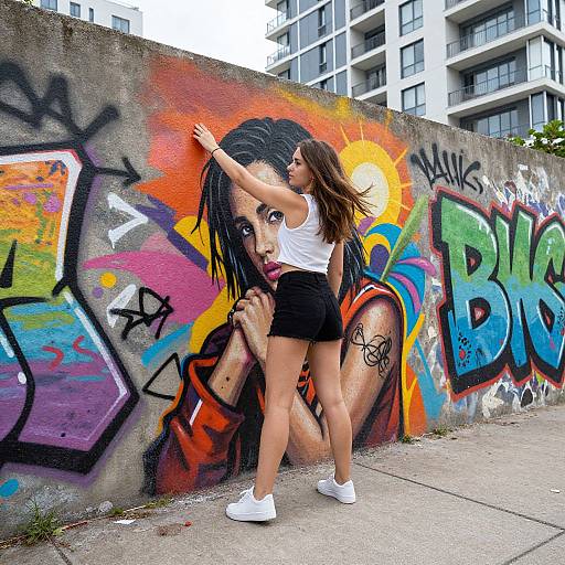 Urban Street Art with European Woman