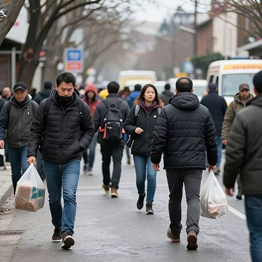 Crowded Disaster Evacuation Street