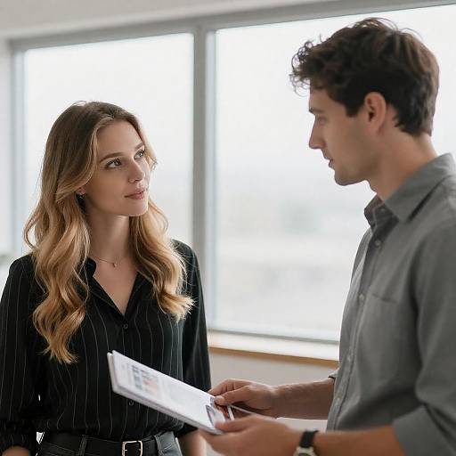Office Interaction Between Two Colleagues