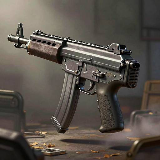 Dynamic Uzi Submachine Gun Illustration