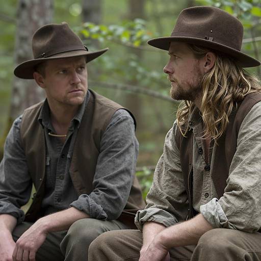 Two Men in Rustic Forest Setting