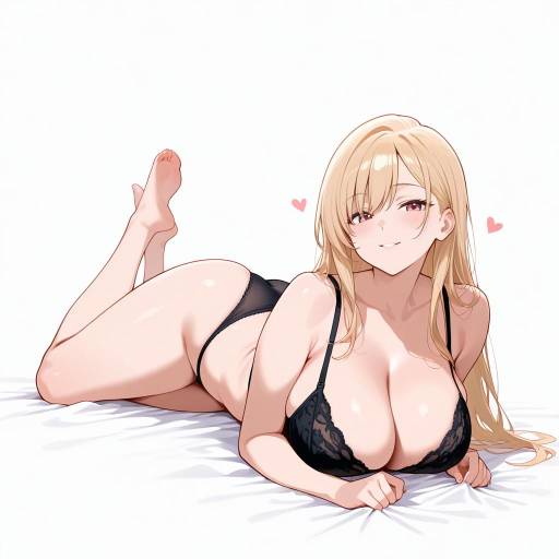 Playful Curvy Woman in Black Underwear Playful Curvy Woman in Black Underwear