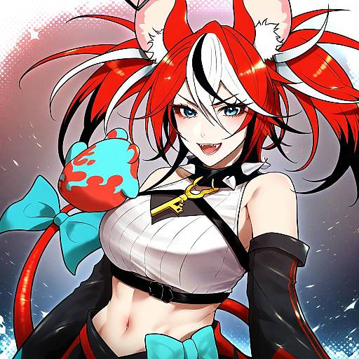 Illustration of Mr. squeaks (hakos baelz), hololive in the style of Ryuuichi (f dragon)