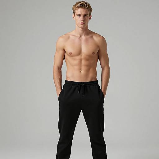 Realistic Muscular Blonde Male in Sweatpants