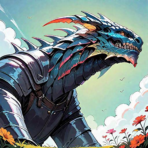 Epic Dark Fantasy Giant in Cornfield