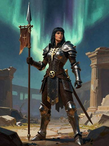 Runic Paladin in Ruined Temple