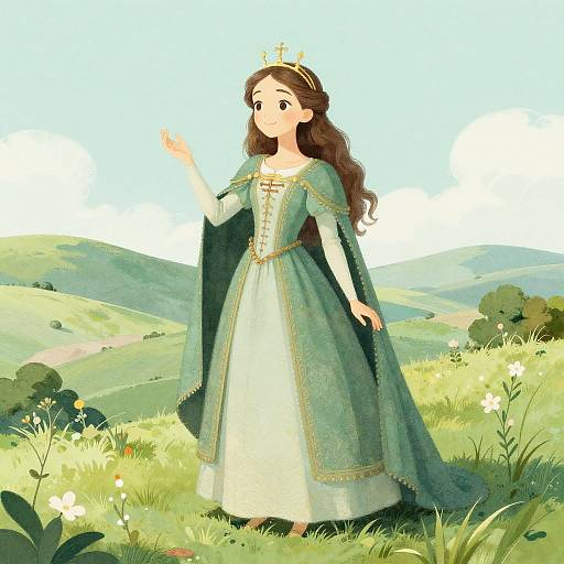 Whimsical Illustration of Gleeful Harper Princess