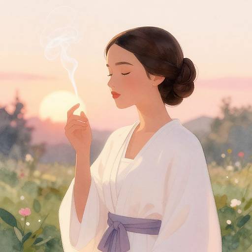 Princess Leia in Serene Sunset Garden