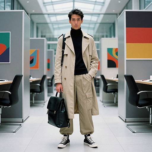 Stylish Man in Modern Urban Setting