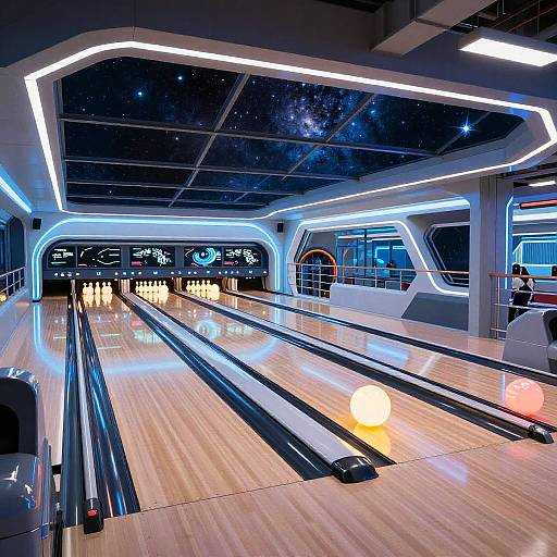 Futuristic Space Station Bowling Alley