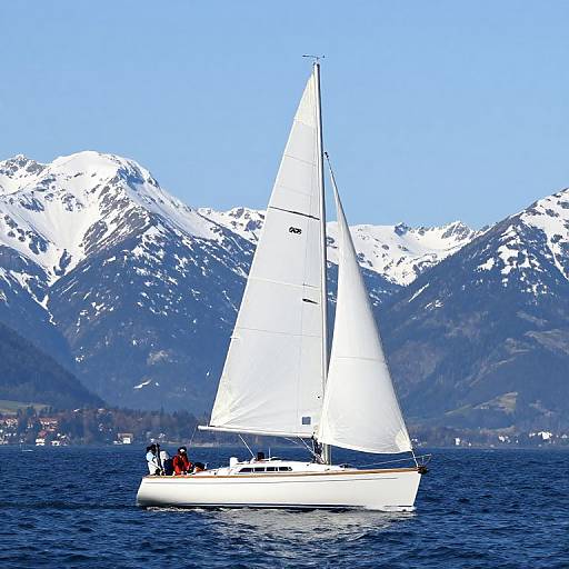 Sailboat on Tranquil Mountain Waters