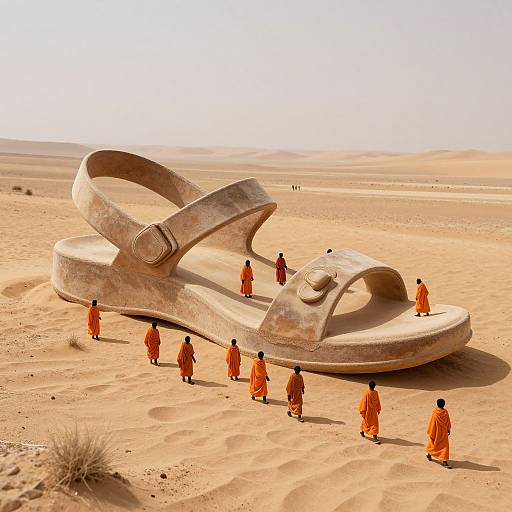 Surreal Desert with Colossal Sandal