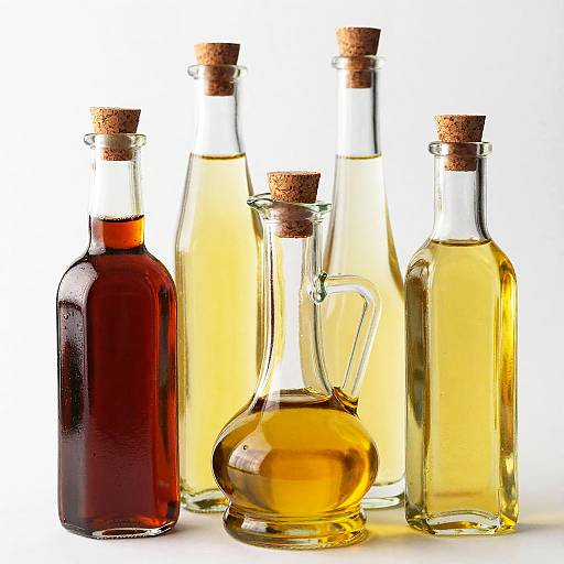 Vibrant Glass Bottles of Colored Oils