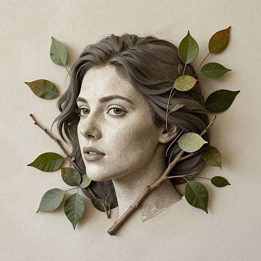 Woman's Face Emerging from Wall Art