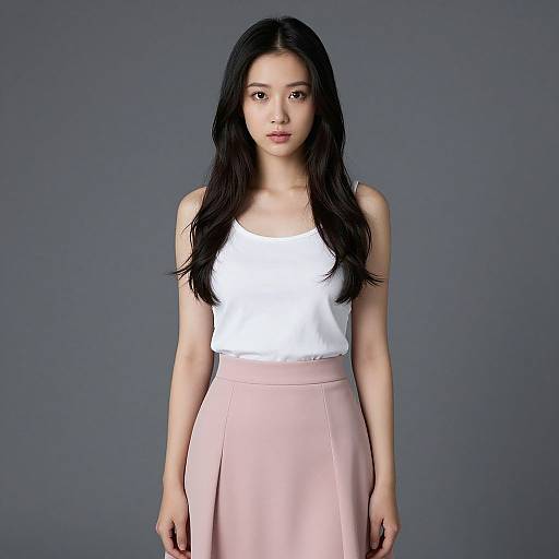 Young Woman Wearing Pink Skirt