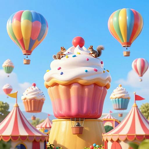 Whimsical Cupcake Balloon Carnival