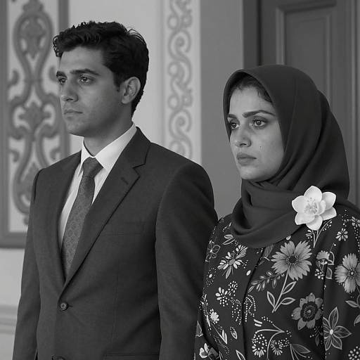 Classic Black and White Couple Portrait