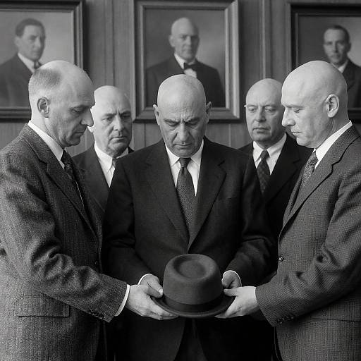 Black-and-White Portrait of Men in Suits