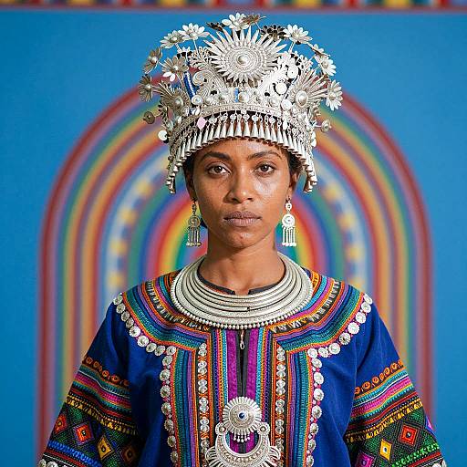 Vibrant Portrait of a Woman in Tradition