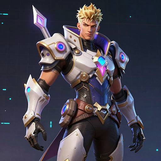 Futuristic Fantasy Video Game Character