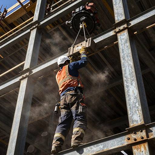 Hubsteiger Lifting Worker at Construction