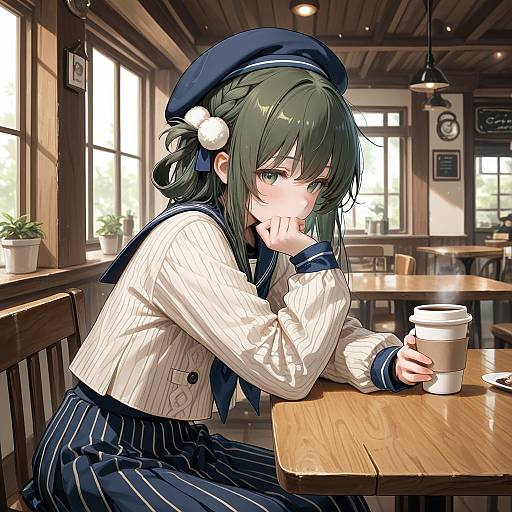 High-Quality Cafe Portrait of Girl