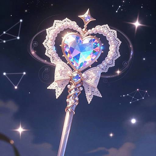 Magical Girl's Heart Gem Staff