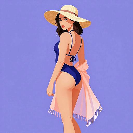 Elegant Ocean Blue Monokini Ensemble