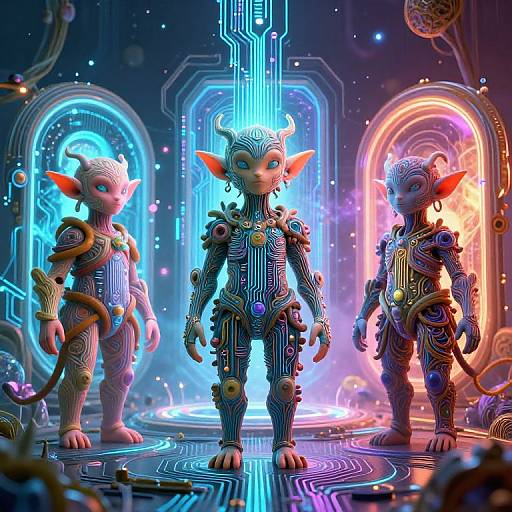 Mystical Machine Elves in Psychedelic Realm