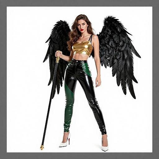 Digital Woman with Feathered Wings