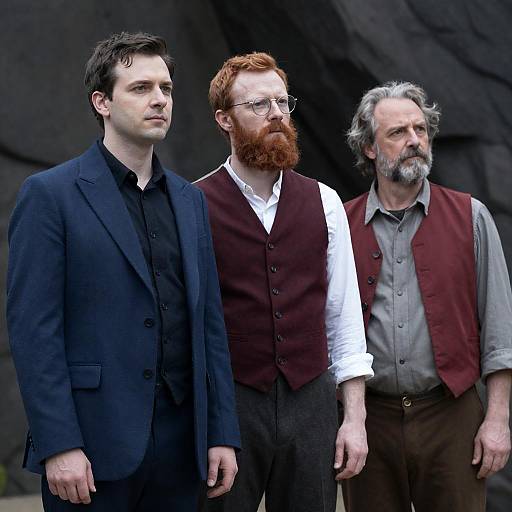 Three Men in Period Attire Portrait