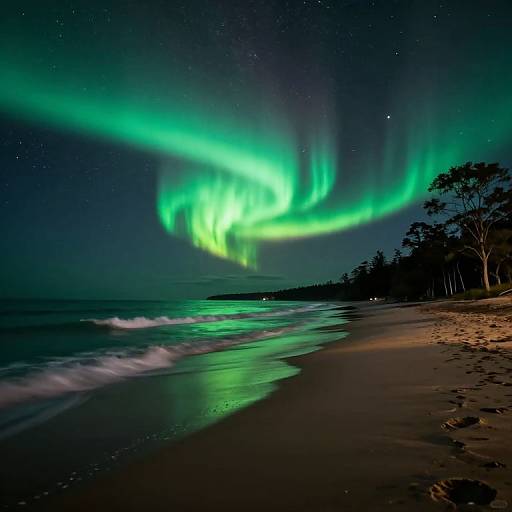 Northern Lights Over Sango Sands Coastline