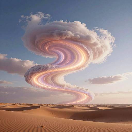 Futuristic Desert with Moebius Clouds