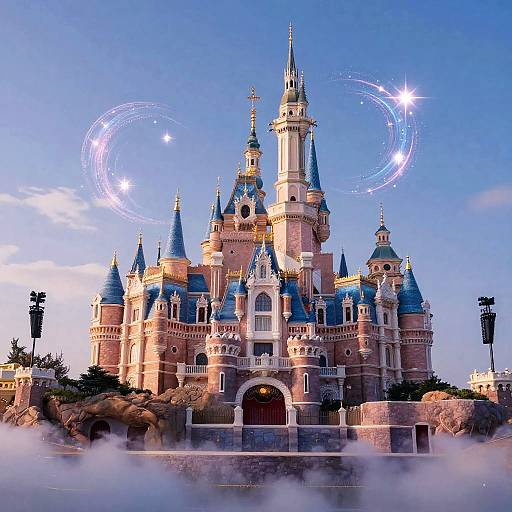 Floating Fantasy Castle in Twilight