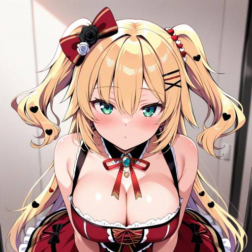 Illustration of Akai haato (gothic lolita), hololive in the style of Shiranagi