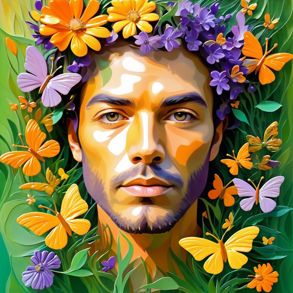 Surreal Garden Portrait of a Man