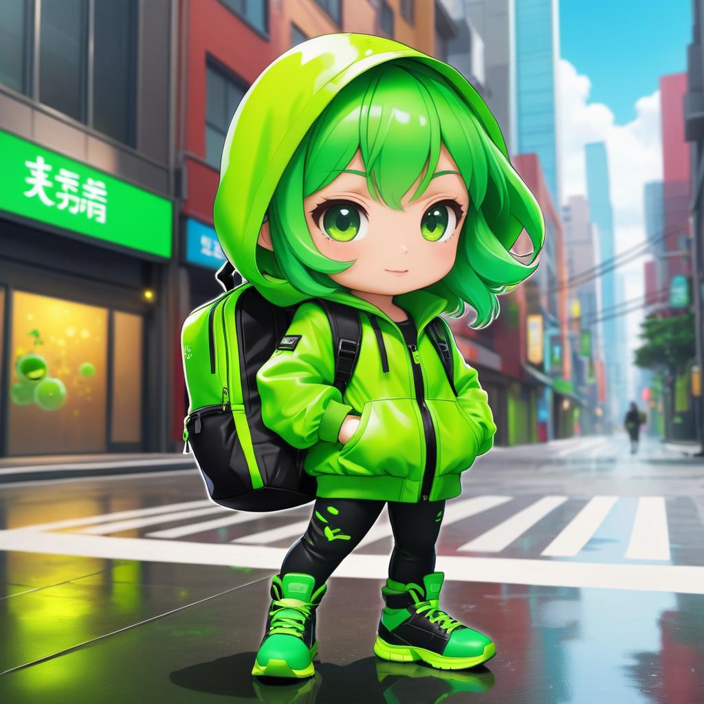 Chibi Hero in Urban Anime Style