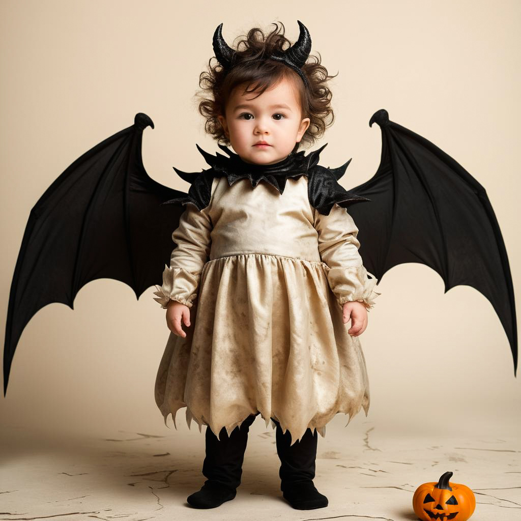 Curious Toddler in Dragon Halloween Costume