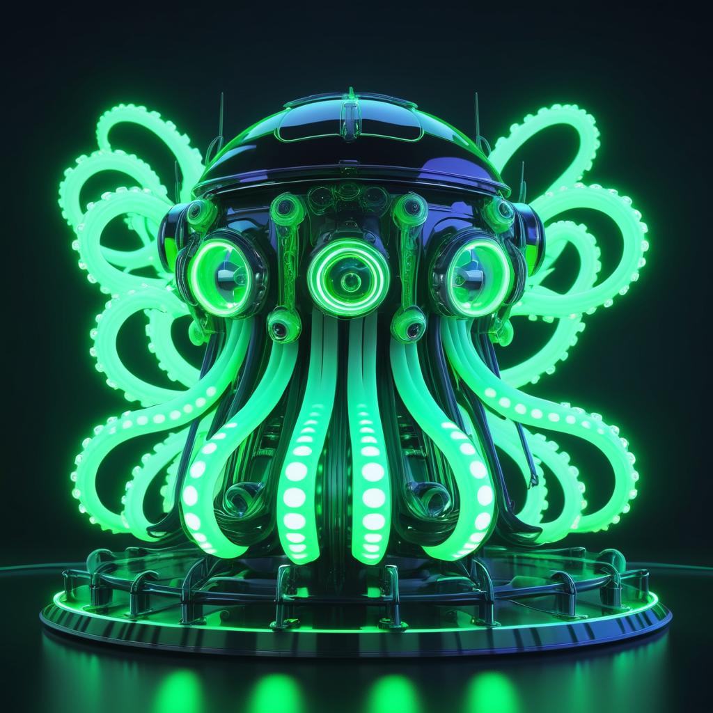 Futuristic Robotic Octopus in 3D Render