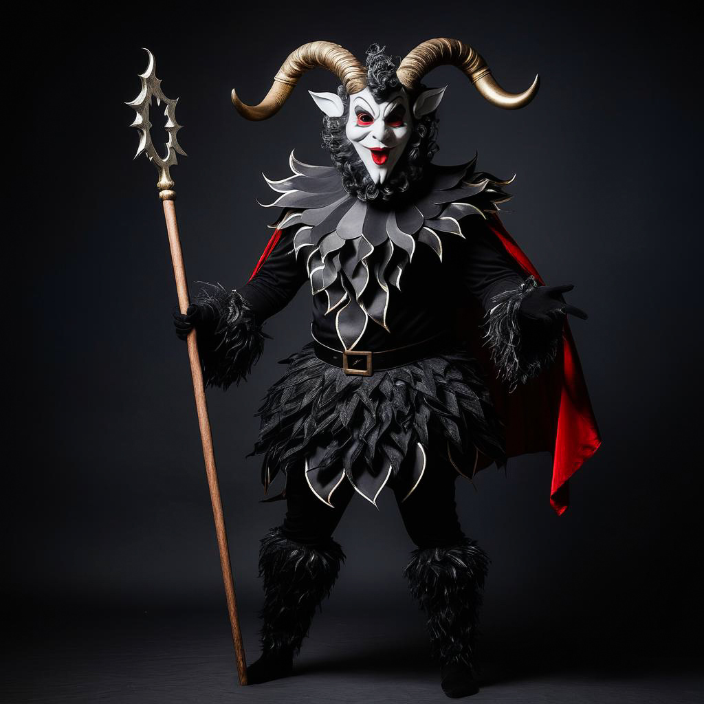 Joyful Krampus Costume Celebration Portrait