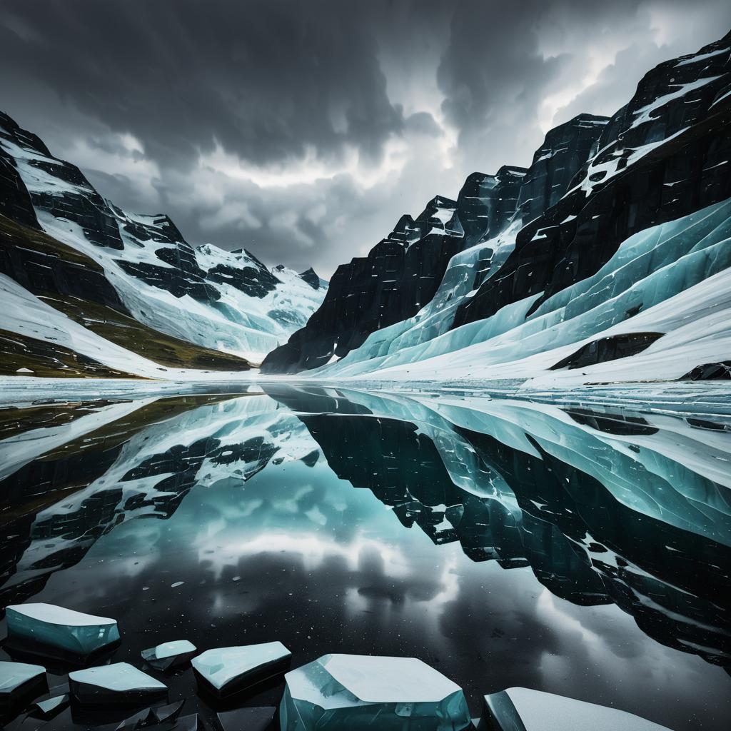 Moody Glacial Valley at Dusk