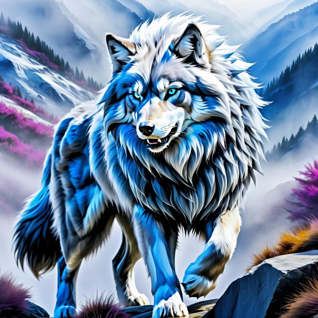 Epic Anime Portrait of a Feral Wolf