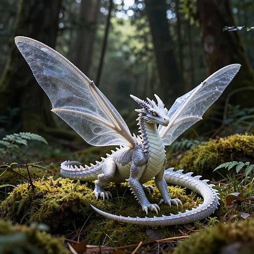 Icy Lavender Dragon in Forest