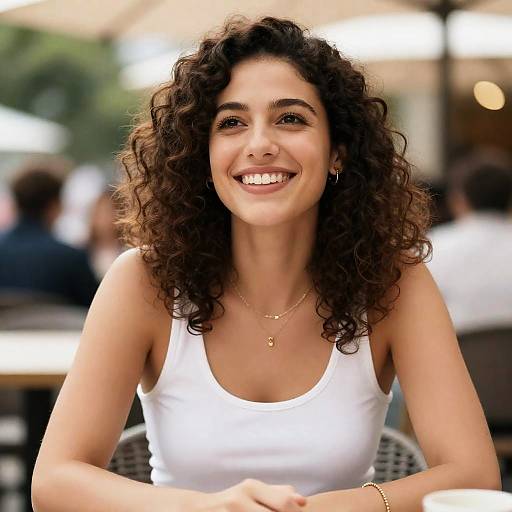 Warm Outdoor Portrait of Smiling Woman